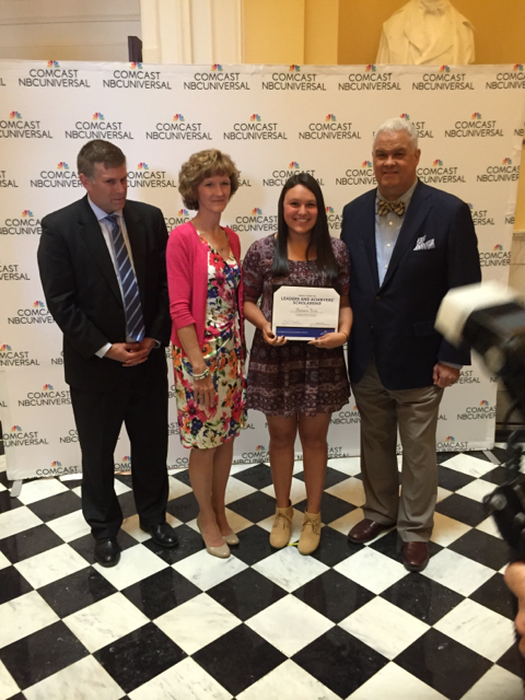 Francesca Frankie Urcia received the Comcast Leaders and Achievers Scholarship at a special ceremony held at the Virginia State Capitol on Wednesday, May 25, 2016.