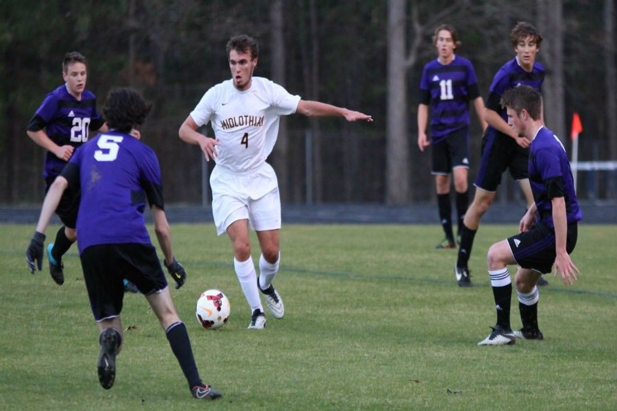 Connor Rea poises an attack against James River.