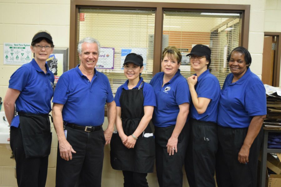 The Midlothian High school cafeteria staff groups together to recieve recognition for Teacher Appreciation week.