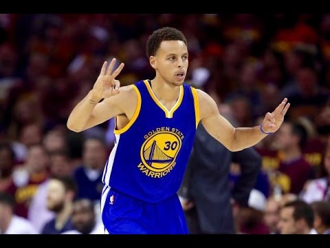 Steph Curry celebrates after a three pointer.