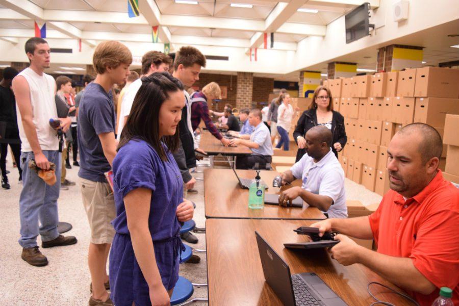 Midlothian High School students bid farewell to their Chromebooks for the summer.