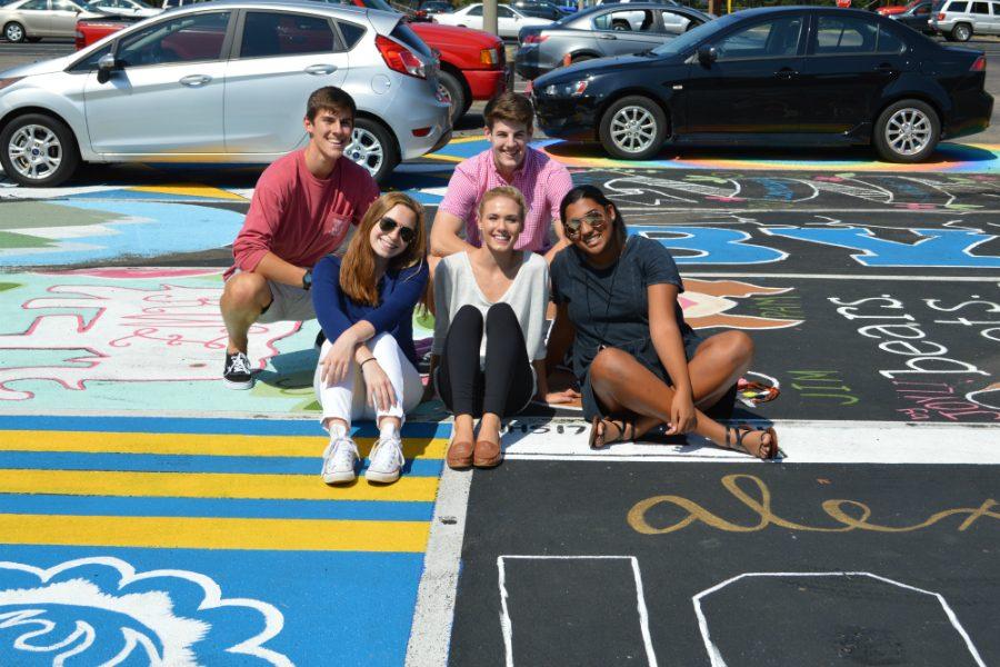 2017 Senior Class Officers show their style and personalities with festive parking spots.