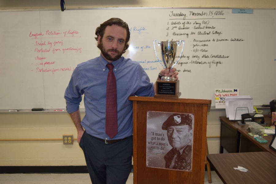 Social Studies teacher Mr. Timothy Johnson is the new recipient of the Teachers Recognizing Teachers award for his continuous creativity and service to Midlo.