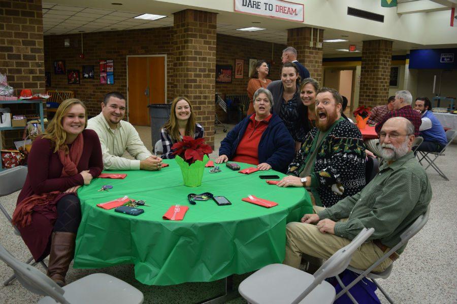 Members of the Performing and Visual Arts Department exude holiday cheer.