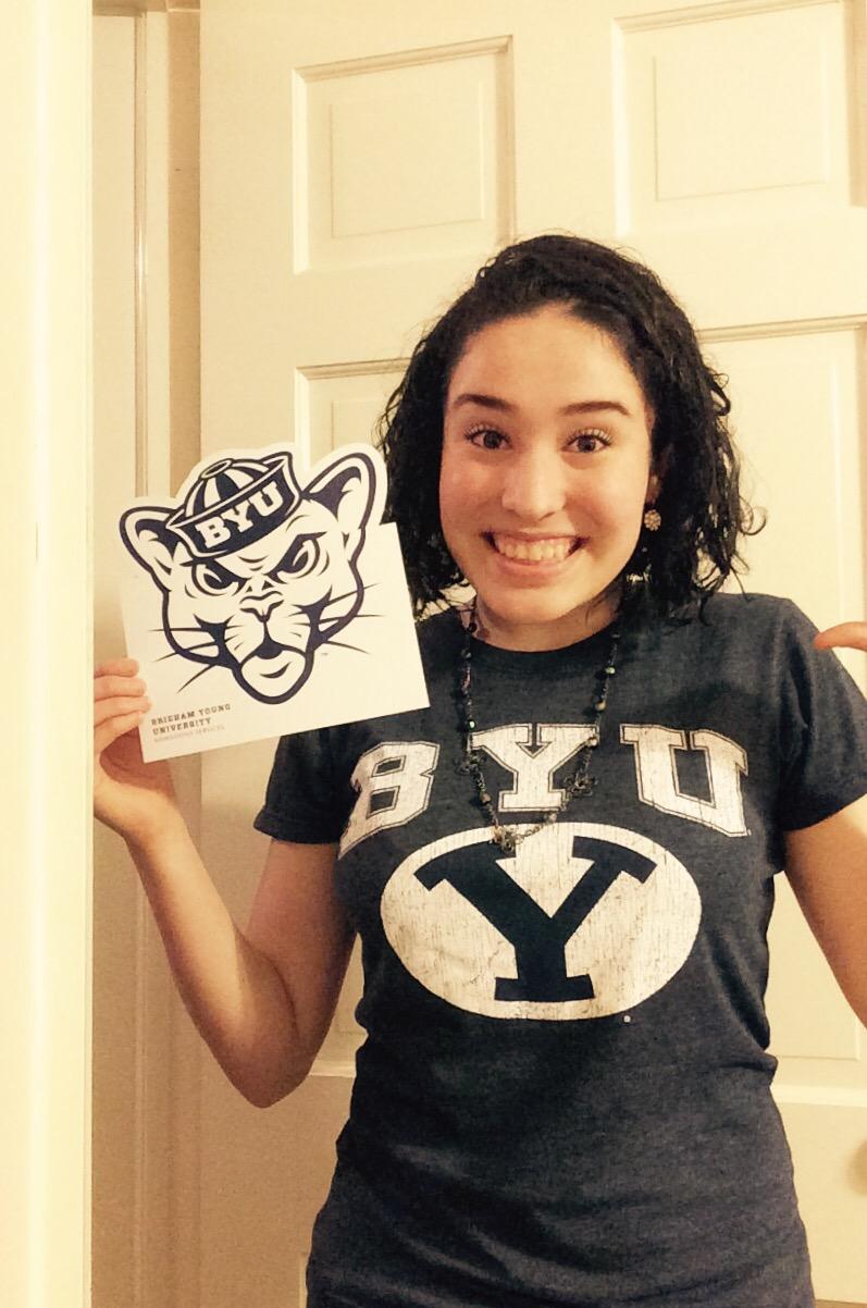 Bethany Crisp celebrates her admission into Brigham Young University- Provo and joins the BYU Cougar Class of '21.