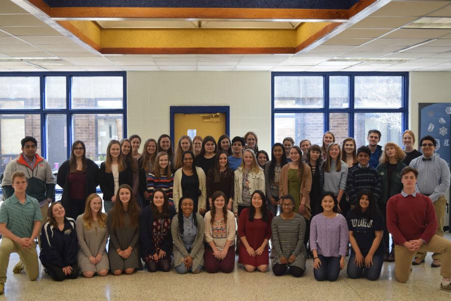 Midlothian High School National English Honor Society members gather to celebrate new inductees. 