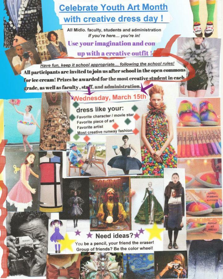 Youth Art Month Creative Dress Day Flyer