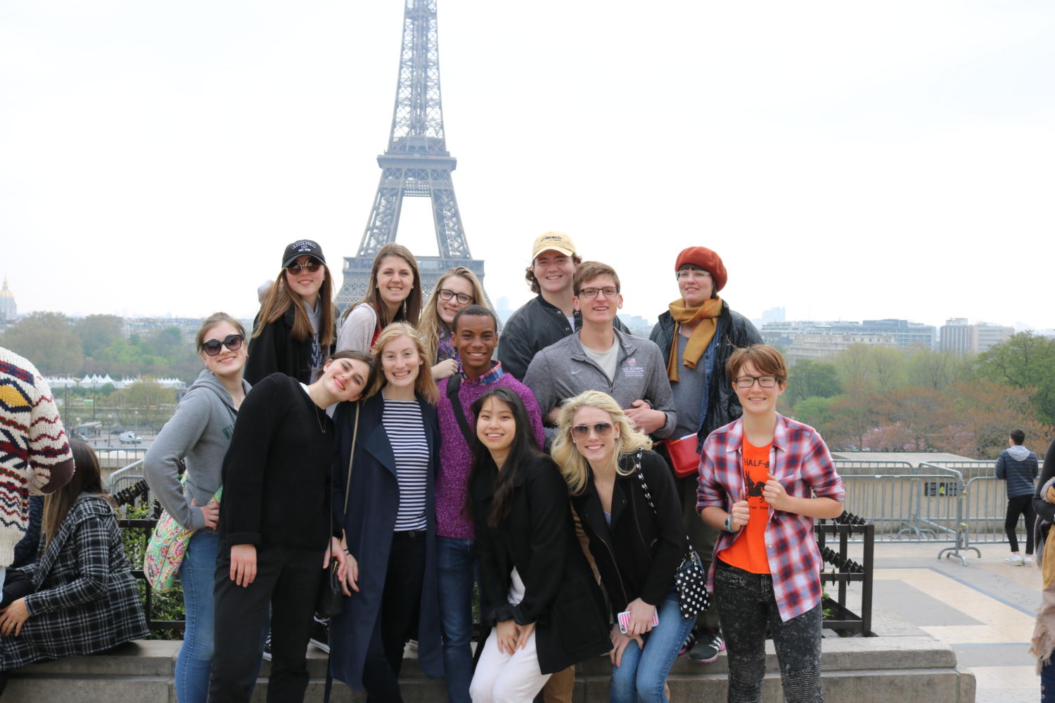 France explorers pay a visit to the iconic Eiffel Tower upon departing from Charles De Gaulle Airport.
