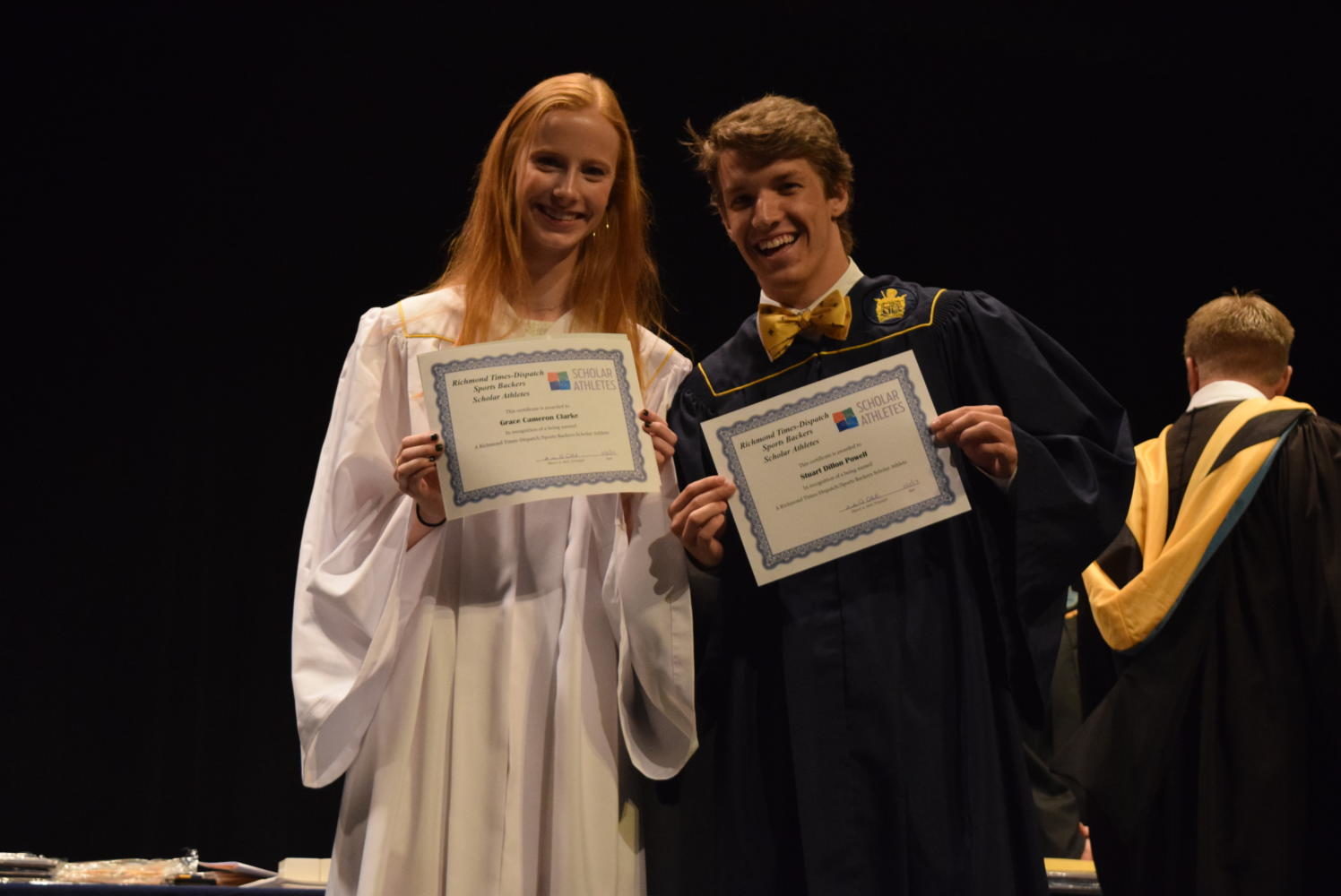 Richmond Times-Dispatch/Richmond Sports Backers Scholar Athletes: Grace Clarke and Dillon Powell. Both Clarke and Powell were finalists. Powell was named male Scholar Athlete of the Year on June 5, 2017, at a banquet at the Jefferson Hotel.