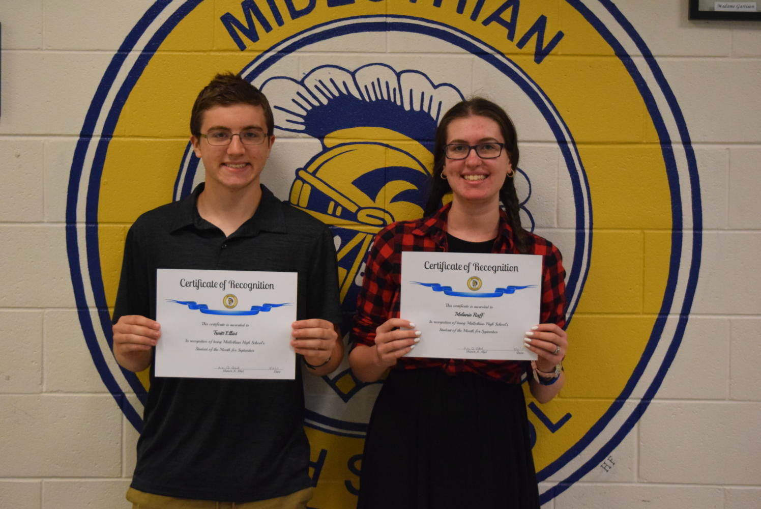 Truitt Eliot and Melanie Raff - September Students of the Month (2017)