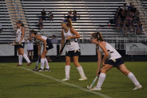 The girls line up on the fifty, preparing for the defensive corner.