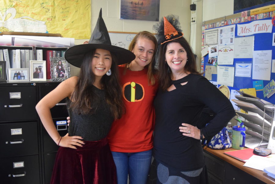Joy Li, Erin Junkmann, and Mrs. Jacqueline Tully love Halloween! 
