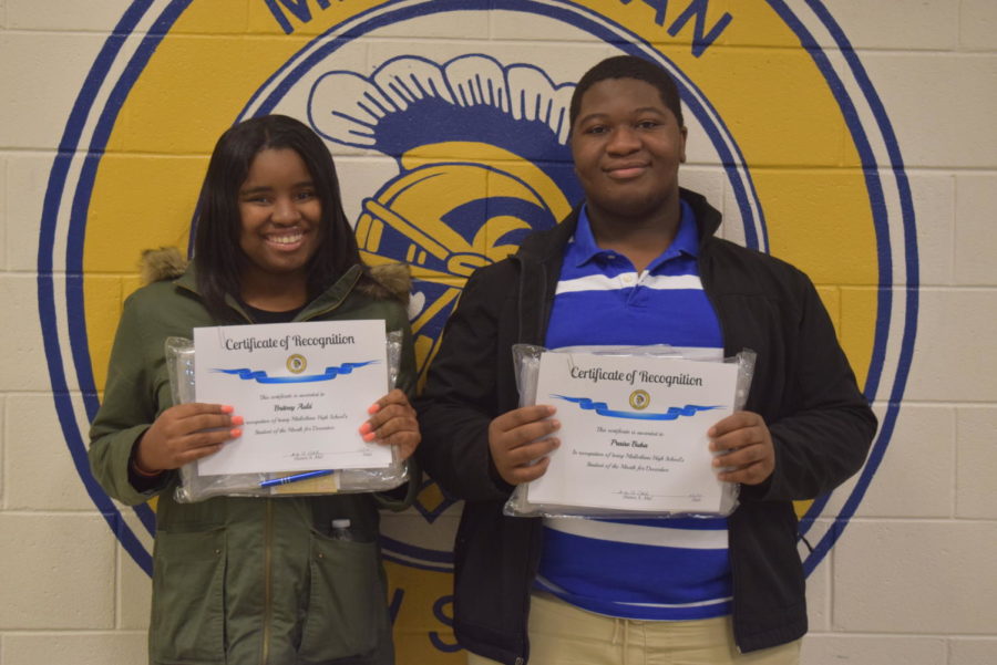 Congratulations, December Students of the Month, Praise Buba and Britney Auld.