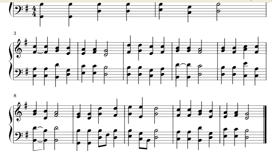 Student sample of Twinkle Twinkle, Little Star by Merrill Livingston