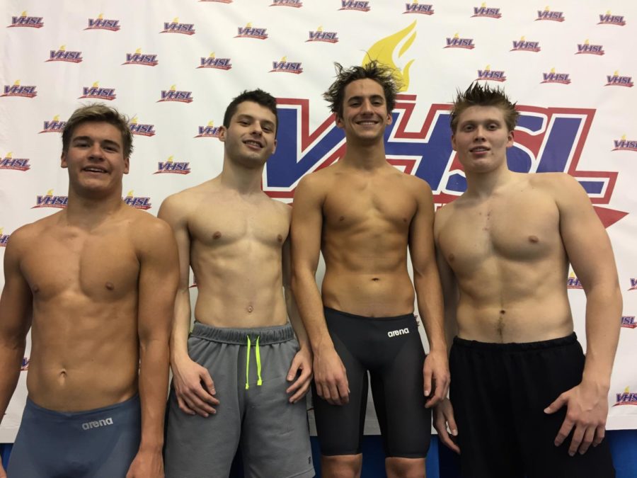 Congratulations to Alexi Gentz, Sam Garbera, Casey Branin, and Sam McKey on placing first in the 400 yd relay with a time of 3:29.91,