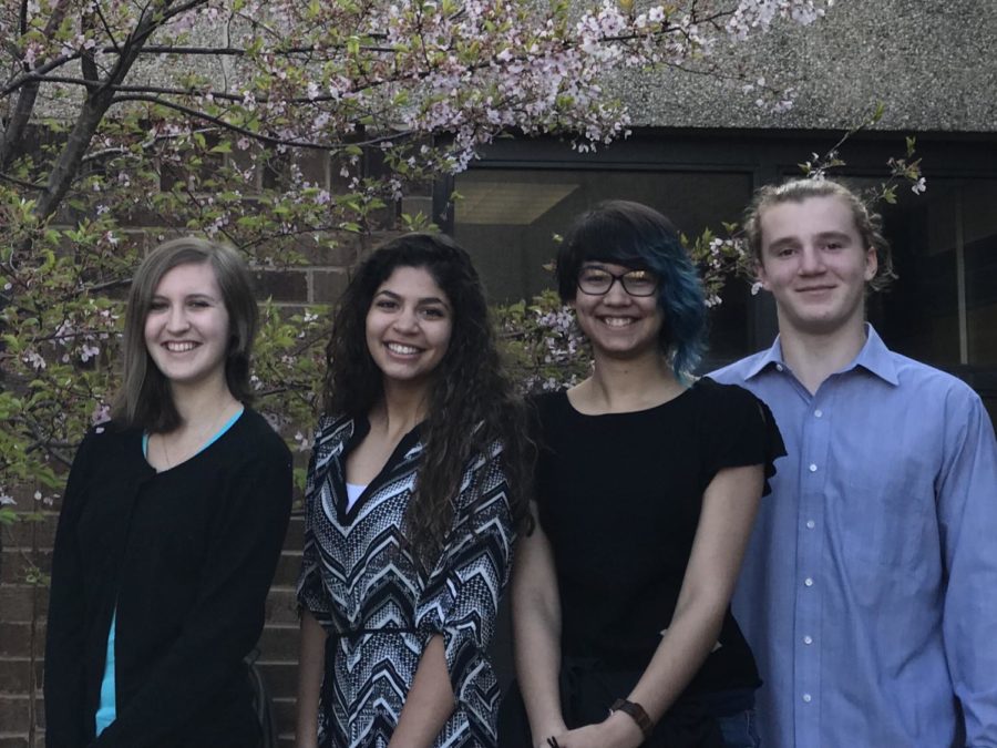 The Midlothian High School team for The Governor's Challenge for Economics and Personal Finance includes: Miranda Houston, Alessandra Taliaferro, Victoria "Ruby" Willoughby and Evan Fournet, who competed on April 20, 2018, at Capital One in Richmond, VA.