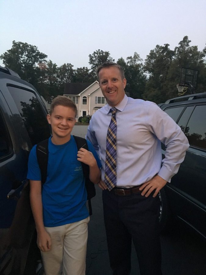 Jackson Abel goes to school with his dad, Principal Shawn Abel