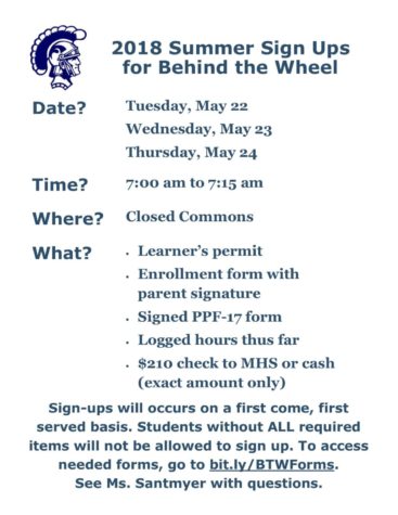 Summer Behind the Wheel Registration