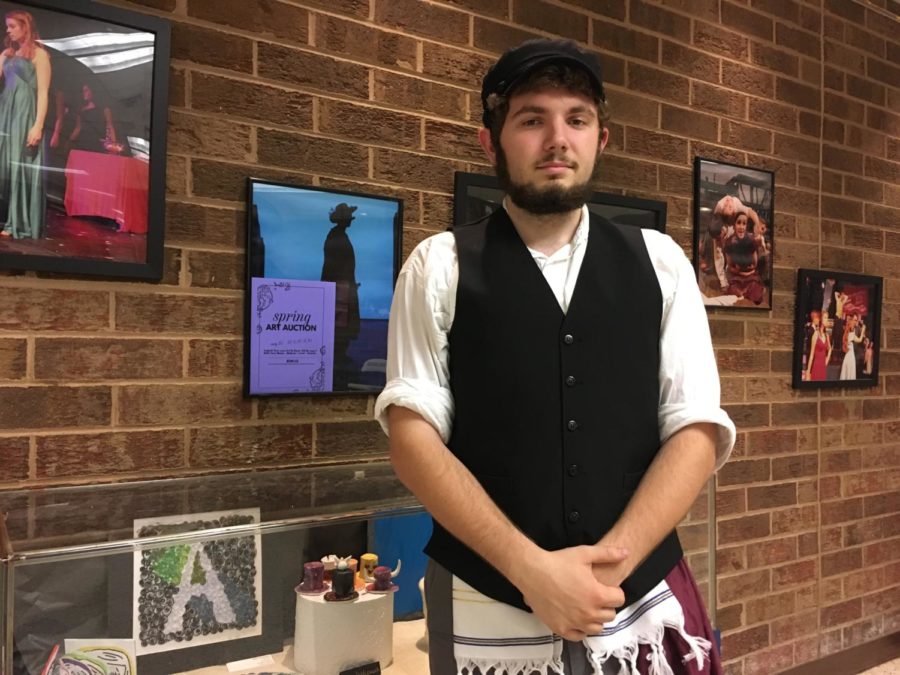 George Welch is exercising his musical talent for Midlothian's show, Fiddler on the Roof.