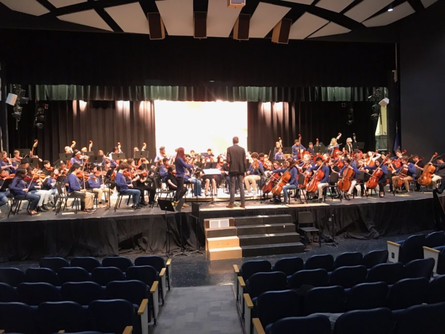 Over 100 students gathered for the annual combined fall orchestra concert.