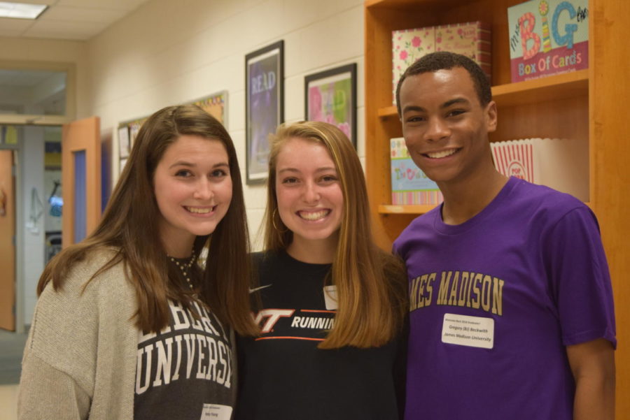 Haley Young, Eva Johnson, B.J. Beckwith for Midlo Alumni Day 2019.