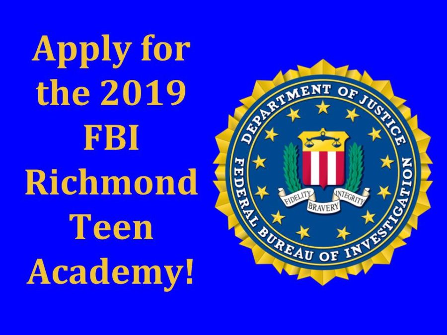 Apply for the FBI Richmond Teen Academy 2019.