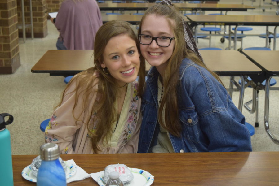RISE recipients Sophie King and Gia Schiavone enjoy fresh Chick-Fil-A sandwiches in the open commons. 