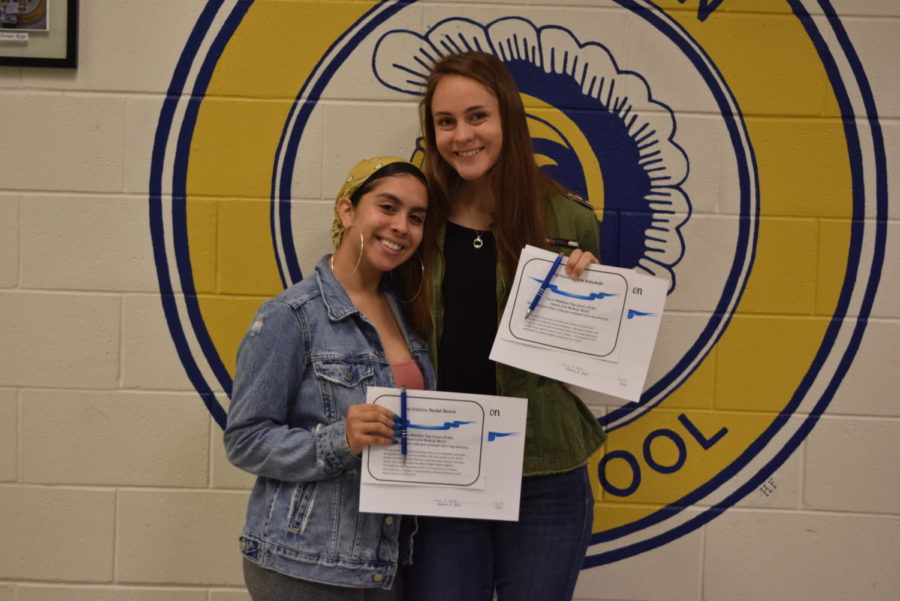 Rachel RIvera and Erin Babashak win March @GoMidlo Students of the Month.