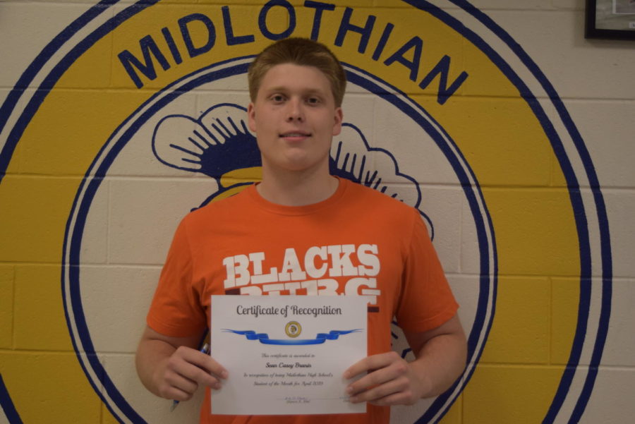 Senior Casey Branin earns recognition as the April @GoMidlo Student of the Month.