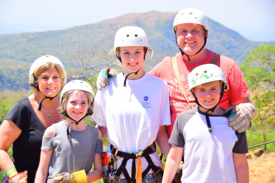 Ainsley Bryant, accompanied by her parents and siblings, prepare to go ziplining in Guanacaste, Costa Rica.