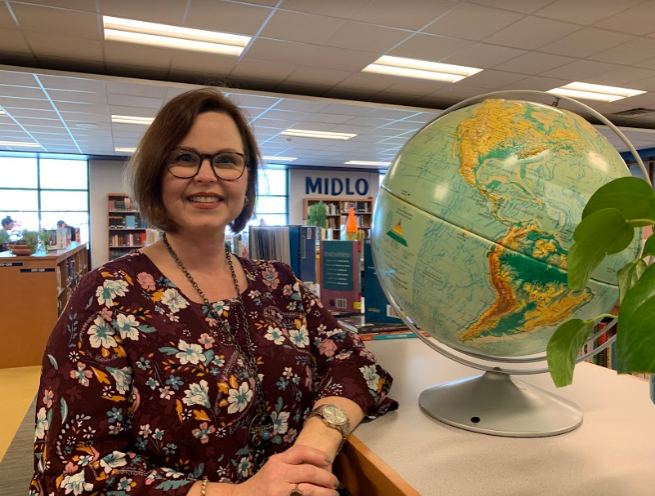 Mrs. Murfee celebrates languages and cultures through her library displays.