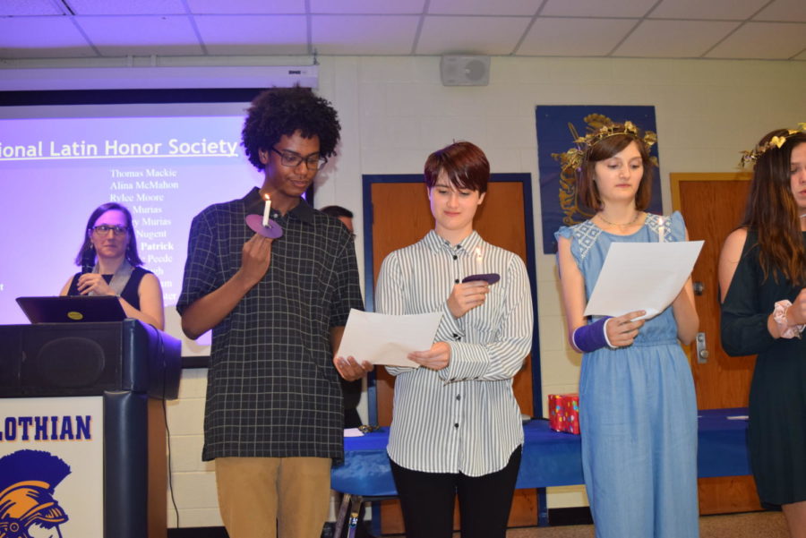 Latin students join the National Latin Honor Society.