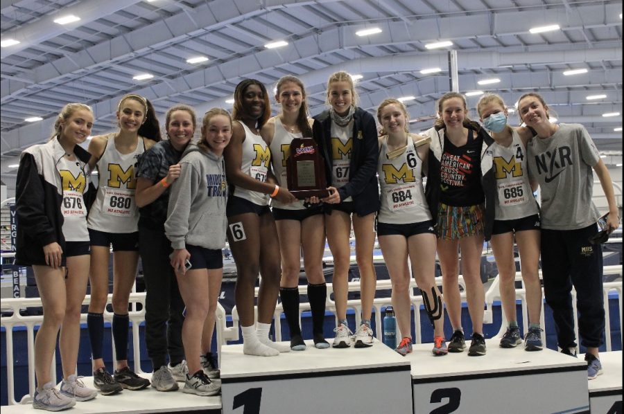 The Girls Indoor Track and Field team wins the VHSL State Championship at the Virginia Beach Sports Center.