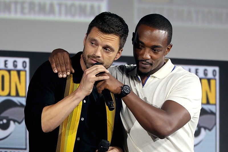 Co-stars Anthony Mackie and Sebastian Stan promotes the new Marvel installment at the Comic Con premiere.