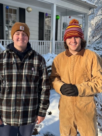 Seniors Cohen Steele and Lee Pitz spend their days off taking in the snow.