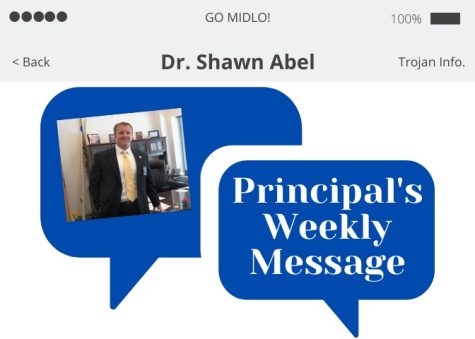 Dr. Abel delivers weekly school-wide message every Tuesday.