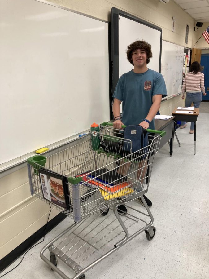 Shopping carts were a common theme on Anything But a Backpack Day.