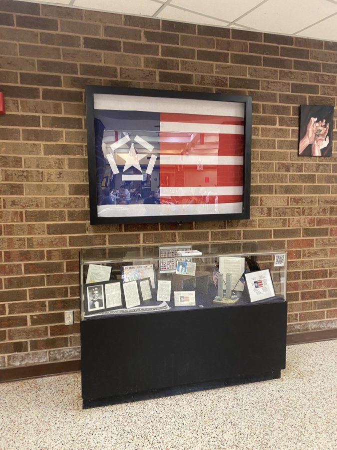 New 9/11 display in the open commons serves as reminder to students. 