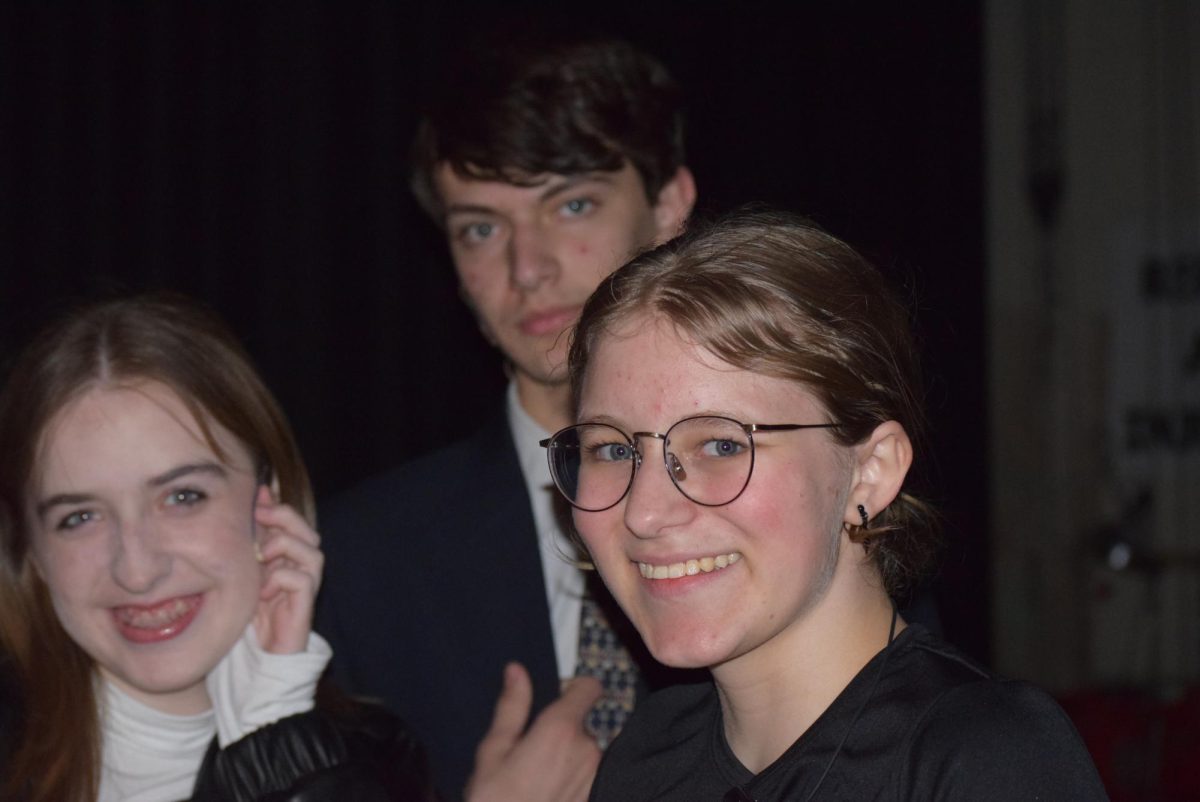 Stage Crew Hannah Foster, and actor Brayden Jordan and Jackson Ward behind the scenes. 