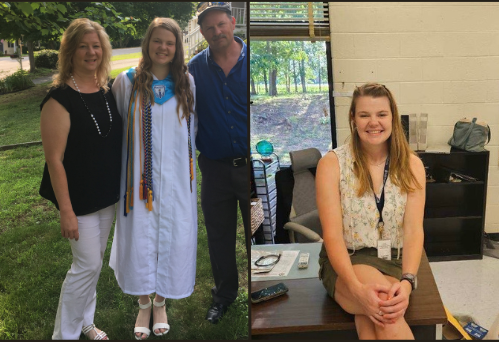 History teacher Morgan Gilbert after graduating from Midlo compared to her teaching now