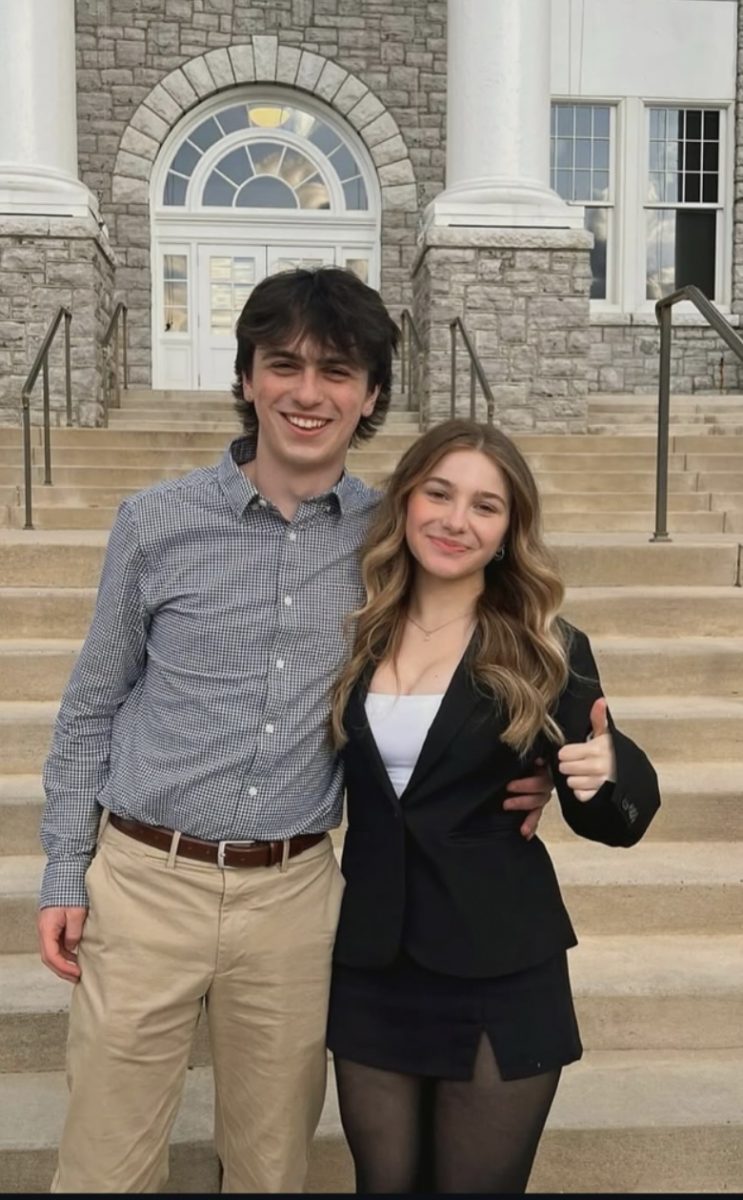 Public Forum Duo, Emma Springvloed and Cormac Hogan, posing at the tournament.